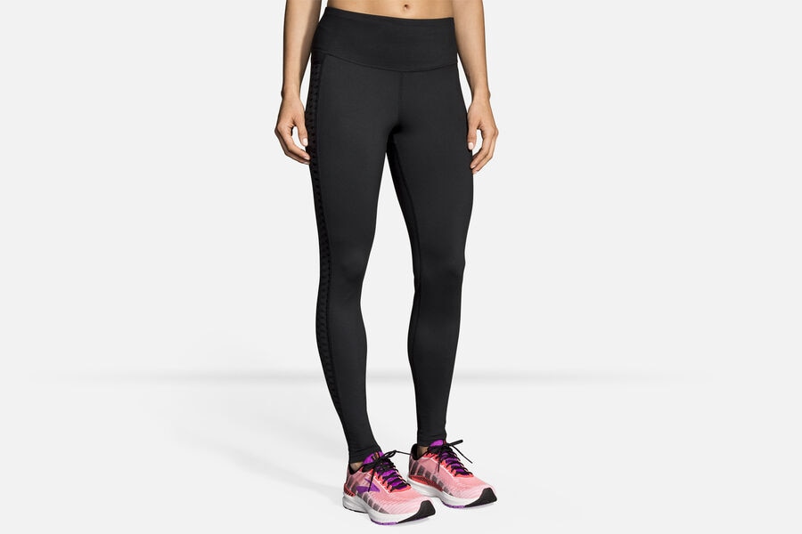 Womens Brooks Greenlight Tight Bottoms Black | 954013-KCH